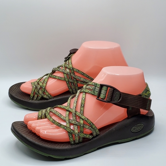 Chaco zx3 classic strappy green camo sandals Size 7 - Picture 10 of 14